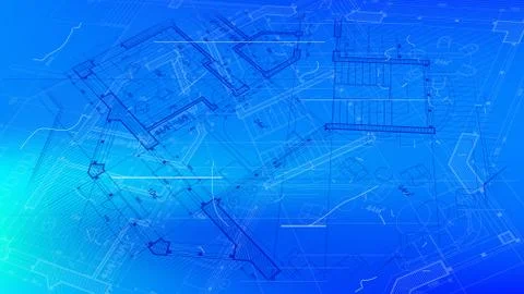 Architectural blueprint - the architectural plan Illustrazione stock