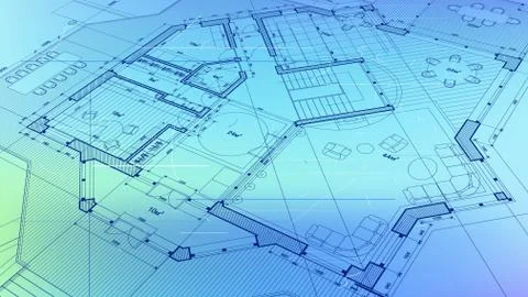 Architectural blueprint - the architectural plan Stock Illustration