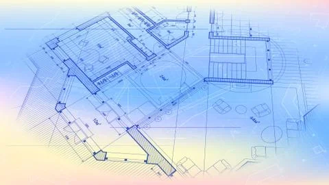 Architectural blueprint - the architectural plan Stock Illustration