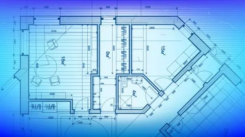 Architectural blueprint - the architectural plan Stock Illustration