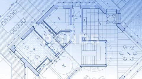 Architectural blueprint - the architectural plan Stock Illustration