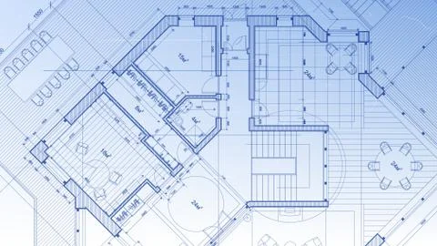 Architectural blueprint - the architectural plan Stock Illustration