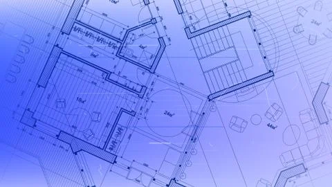 Architectural blueprint - the architectural plan Illustrazione stock