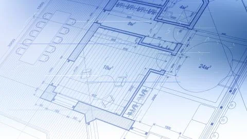 Architectural blueprint - the architectural plan Illustrazione stock