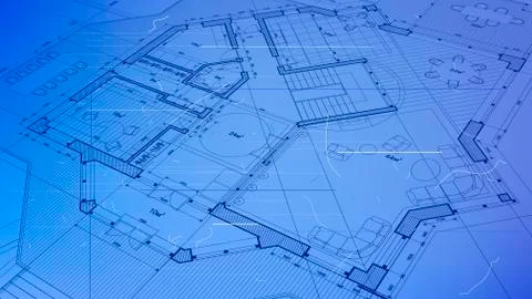 Architectural blueprint - the architectural plan 스톡 일러스트