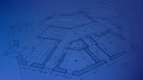 Architectural blueprint - the architectural plan Illustrazione stock