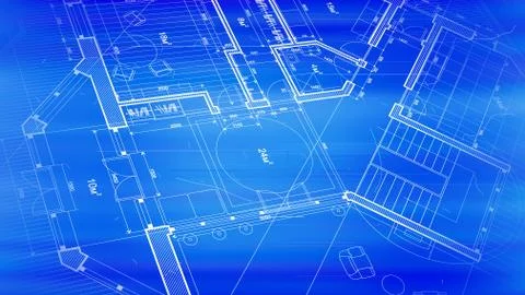 Architectural blueprint - the architectural plan Stock Illustration