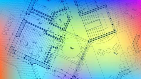 Architectural blueprint - the architectural plan Stock Illustration
