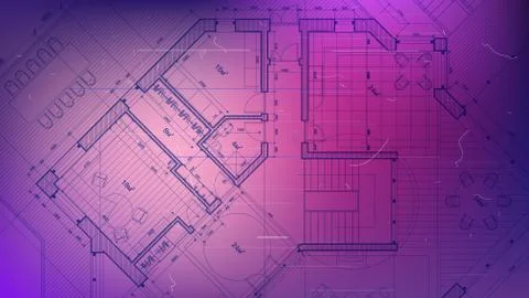 Architectural blueprint - the architectural plan Stock Illustration
