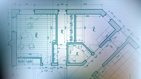 Architectural blueprint - the architectural plan Illustrazione stock