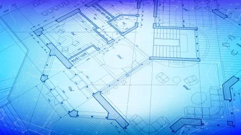 Architectural blueprint - the architectural plan Stock Illustration