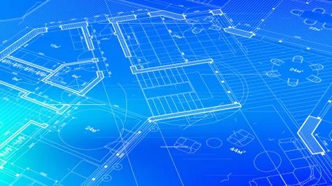Architectural blueprint - the architectural plan Stock Illustration