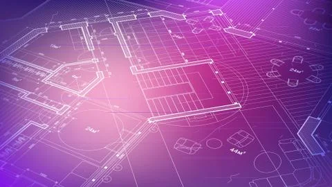 Architectural blueprint - the architectural plan Stock Illustration