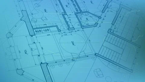 Architectural blueprint - the architectural plan Stock Illustration