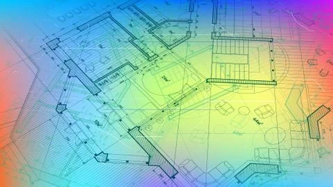 Architectural blueprint - the architectural plan Illustrazione stock