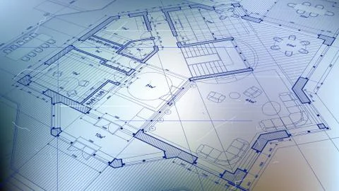 Architectural blueprint - the architectural plan Stock Illustration