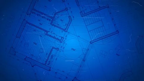 Architectural blueprint - the architectural plan Stock Illustration