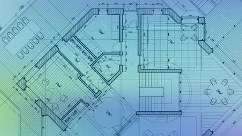Architectural blueprint - the architectural plan  Illustrazione stock