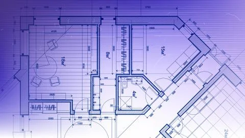 Architectural blueprint - the architectural plan Stock Illustration