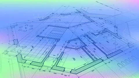Architectural blueprint - the architectural plan Illustrazione stock