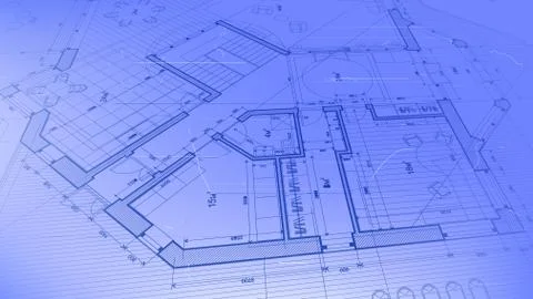 Architectural blueprint - the architectural plan Stock Illustration