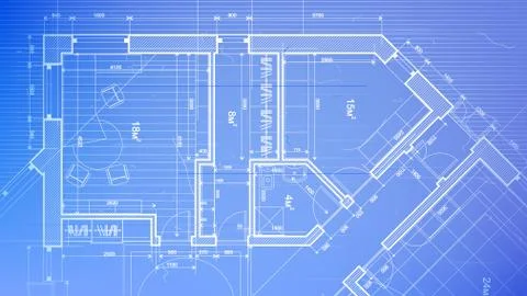 Architectural blueprint - the architectural plan Stock Illustration