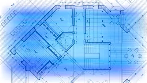 Architectural blueprint - the architectural plan Stock Illustration