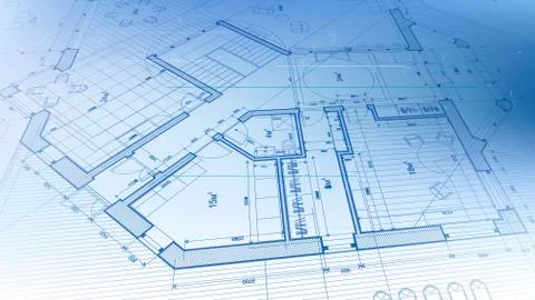 Architectural blueprint - the architectural plan Stock Illustration