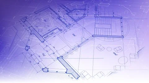 Architectural blueprint - the architectural plan Illustrazione stock