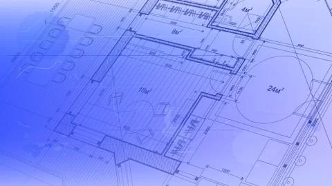 Architectural blueprint - the architectural plan Stock Illustration