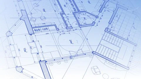 Architectural blueprint - the architectural plan Stock Illustration