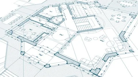 Architectural blueprint - the architectural plan Illustrazione stock