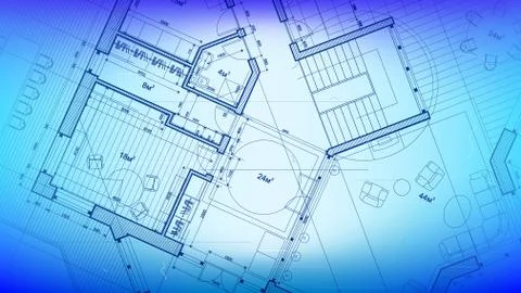 Architectural blueprint - the architectural plan Stock Illustration