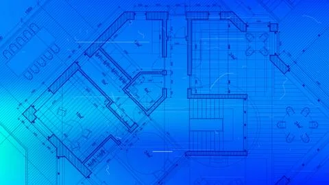 Architectural blueprint - the architectural plan Stock Illustration