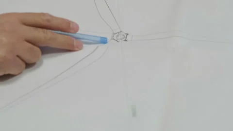 Architectural Blueprint Drawing on Paper Stock Footage 282933330