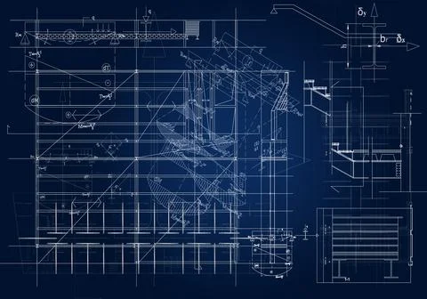 Architectural blueprint Illustrazione stock
