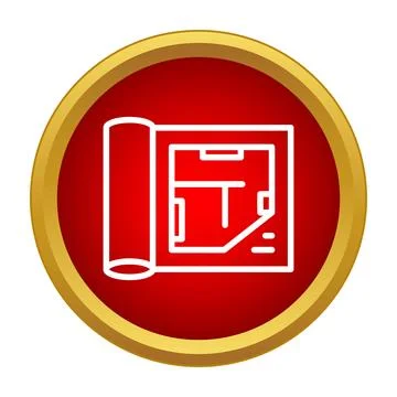 Architectural blueprint plan drawing icon for construction project Stock Illustration