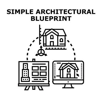Architectural blueprint project planning and design process Ilustración de archivo