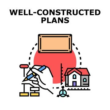 Architectural blueprint project planning and development concept Stock Illustration