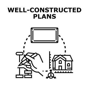 Architectural blueprint project planning and development concept Stock Illustration
