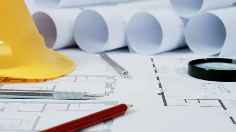 Architectural blueprints Stock Footage 60615532
