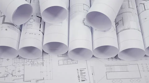 Architectural blueprints Stock Footage 60633929