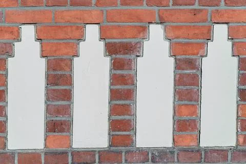 Architectural Bottle Pattern with Brick and Plaster Columns Stock-Fotos