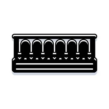 Architectural bridge or aqueduct structure icon design Stock Illustration
