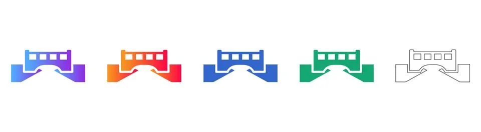 Architectural Bridge Symbol Collection Stock Illustration