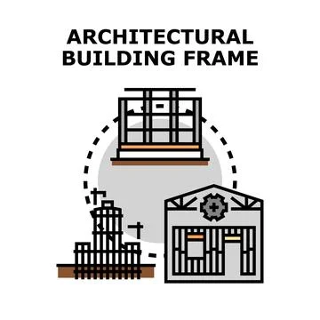 Architectural building frame construction engineering concept Stock Illustration