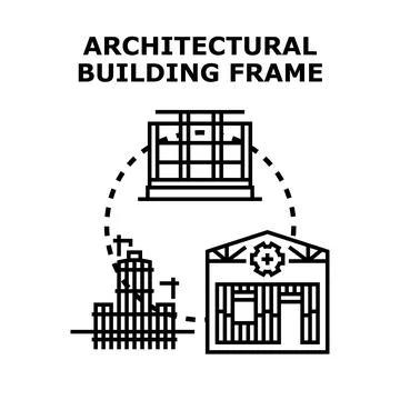 Architectural building frame construction engineering concept Stock Illustration