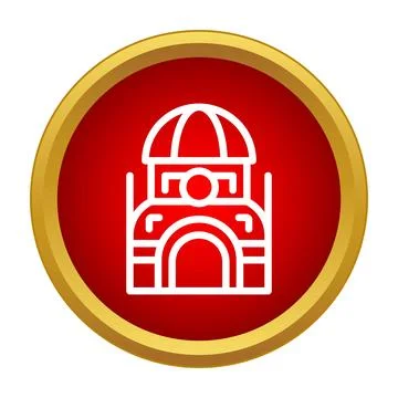 Architectural building icon with dome representing landmark Ilustración de archivo