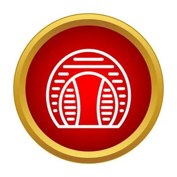 Architectural building icon on red button design Stockillustratie