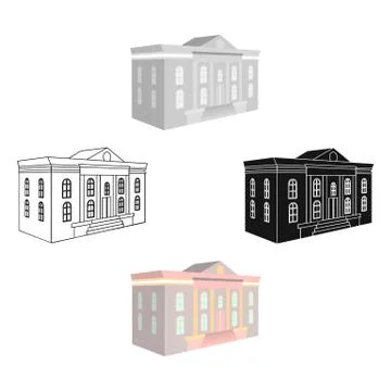 The architectural building of the museum. The Museum single icon in cartoon Ilustración de archivo